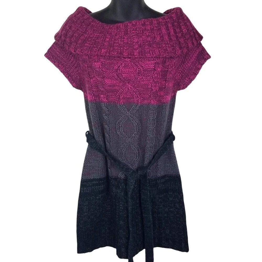 Derek Heart Sweater Dress Tunic Girls Large Y2K